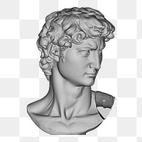 Greek god png statue sticker, 3D illustration on transparent background. Free public domain CC0 image.