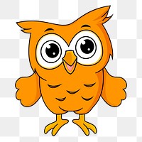 Cute owl png sticker, animal cartoon illustration on transparent background. Free public domain CC0 image.