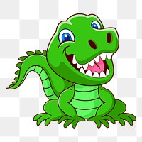 Smiling crocodile png sticker, animal cartoon illustration on transparent background. Free public domain CC0 image.