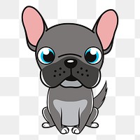 French bulldog png sticker, animal cartoon illustration on transparent background. Free public domain CC0 image.