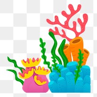 Sea coral png sticker, marine life cartoon illustration on transparent background. Free public domain CC0 image.