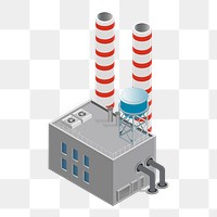 Factory building png sticker, 3D architecture model illustration on transparent background. Free public domain CC0 image.