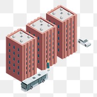 Office building png sticker, 3D architecture model illustration on transparent background. Free public domain CC0 image.