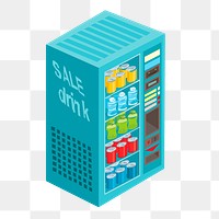 Drinks vending png machine sticker on transparent background. Free public domain CC0 image.