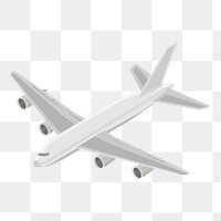 Airplane png sticker, 3D vehicle model illustration on transparent background. Free public domain CC0 image.