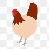 Chicken png sticker, farm animal illustration on transparent background. Free public domain CC0 image.