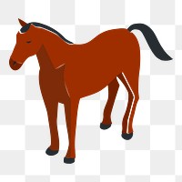 Horse png sticker, farm animal illustration on transparent background. Free public domain CC0 image.