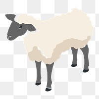 Sheep png sticker, farm animal illustration on transparent background. Free public domain CC0 image.