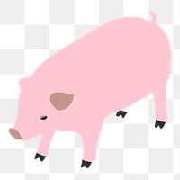 Pig png sticker, farm animal illustration on transparent background. Free public domain CC0 image.