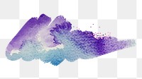 PNG watercolor textured badge, purple and blue, transparent background