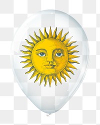 PNG sun in clear balloon, transparent background