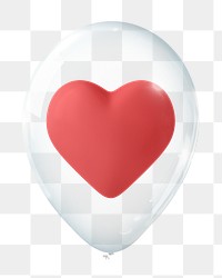 Health insurance png, heart in clear balloon, transparent background