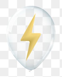 PNG lightning in clear balloon, transparent background