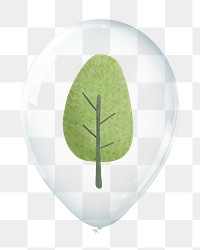Forest protection png, tree in clear balloon, transparent background