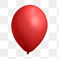 Red balloon png sticker, rubber texture design on transparent background