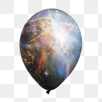 Aesthetic galaxy png balloon sticker, space photo on transparent background