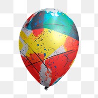 Colorful balloon png sticker, abstract photo on transparent background