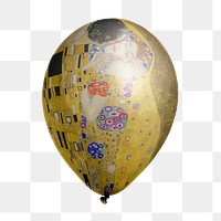 The Kiss png balloon sticker, Gustav Klimt's painting on transparent background, remixed by rawpixel