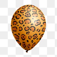 Leopard pattern png balloon sticker, animal prints graphic on transparent background