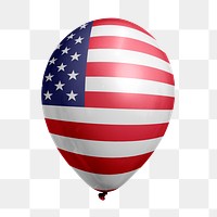 American flag png balloon sticker, national symbol graphic on transparent background