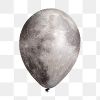 Moon surface png balloon sticker, galaxy photo on transparent background