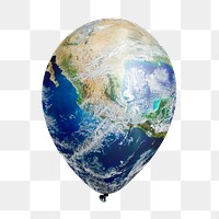 Earth surface png balloon sticker, environment photo on transparent background