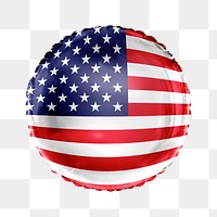 American flag png balloon sticker, national symbol graphic in circle shape, transparent background