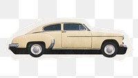 Vintage car png sticker, vehicle rough cut paper effect, transparent background