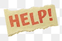 Help! png word sticker paper note, transparent background