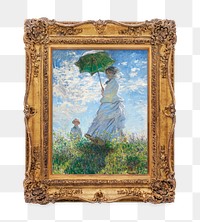 Png Madame Monet framed artwork, transparent background, remixed by rawpixel.