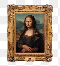 Mona Lisa png artwork sticker, transparent background, remixed by rawpixel.