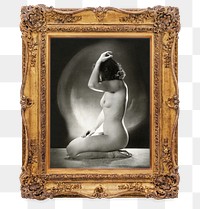 Nude lady png artwork sticker, transparent background, remixed by rawpixel.