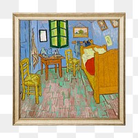 Png The bedroom, Vincent van Gogh artwork sticker, famous art on transparent background, remastered by rawpixel