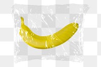 Banana png plastic packaging sticker, transparent background