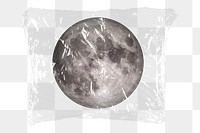 Full moon png plastic packaging sticker, transparent background