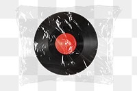 Vinyl record png plastic packaging sticker, transparent background