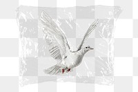 Dove png plastic packaging sticker, transparent background