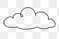 Cloud doodle png sticker, simple design transparent background