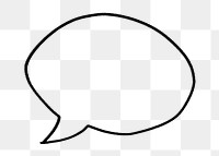 Speech bubble png doodle sticker, copy space transparent background