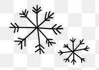 Snowflakes doodle png sticker, winter transparent background