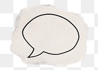 Speech bubble png doodle sticker, ripped paper transparent background