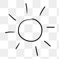 Sun doodle png sticker, celestial  transparent background