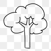 Tree doodle png sticker, botanical  transparent background