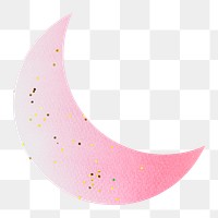 Crescent moon png paper craft sticker, transparent background