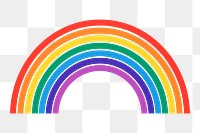 Rainbow png paper craft sticker, transparent background