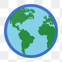 Earth png paper craft sticker, transparent background