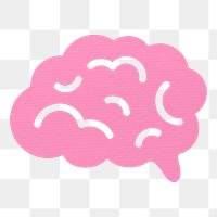 Brain png paper craft sticker, transparent background