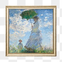 Png Madame Monet and her son, Claude Monet, artwork sticker on transparent background, remastered by rawpixel