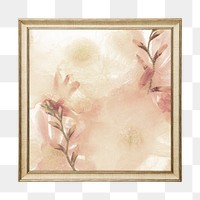 Png watercolor framed sticker, on transparent background