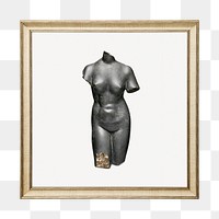 Png body of Aphrodite, Greek sculpture, artwork sticker, on transparent background, remastered by rawpixel